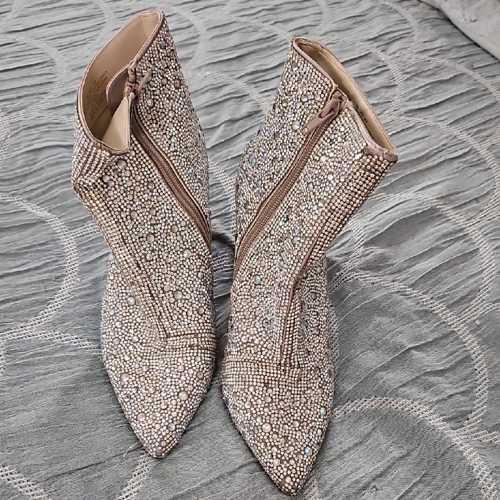 Betsey Johnson Glittering Rhinestone Heeled Boots
